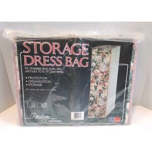 Vintage Prestige By Whitmor Storage Dress Bag‎ Floral Pink Mauve NEW